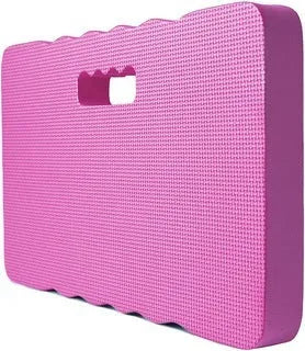 Blue Eva foam garden kneeler pad measuring 45 by 28 centimetres on grass.