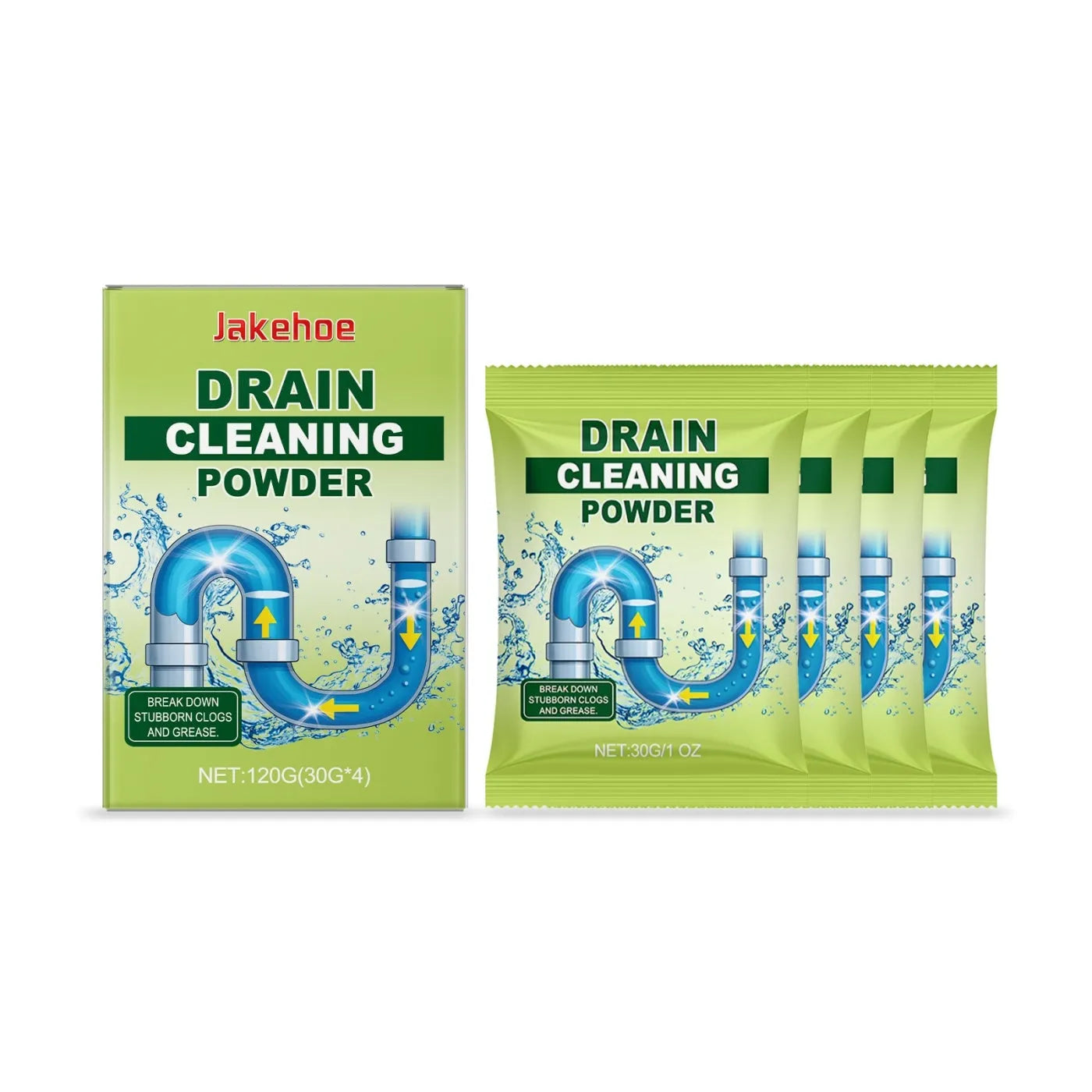 120g drain cleaning powder with sodium hydroxide formula for blocked sinks and pipes