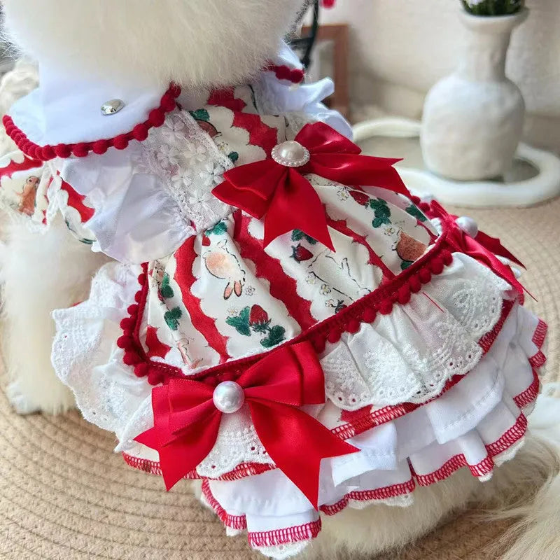 Princess style rabbit skirt dog costume made from polyester in rabbit skirt design
