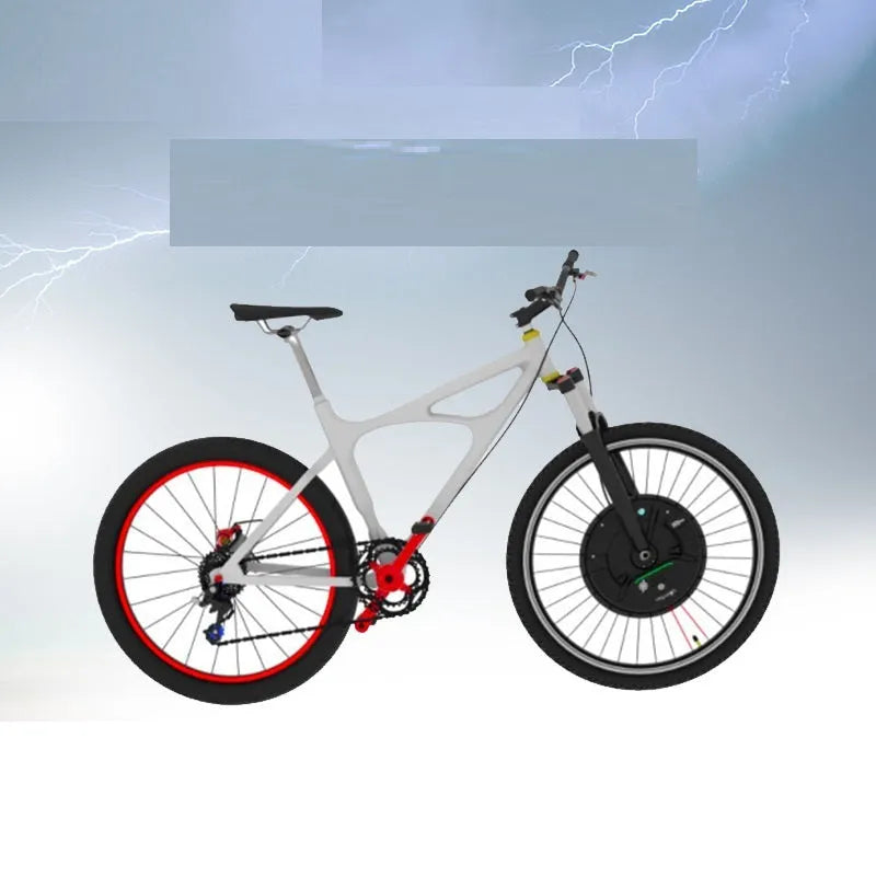 Black alloy hub motor wheel for mountain bike electric conversion with intelligent micro-power system