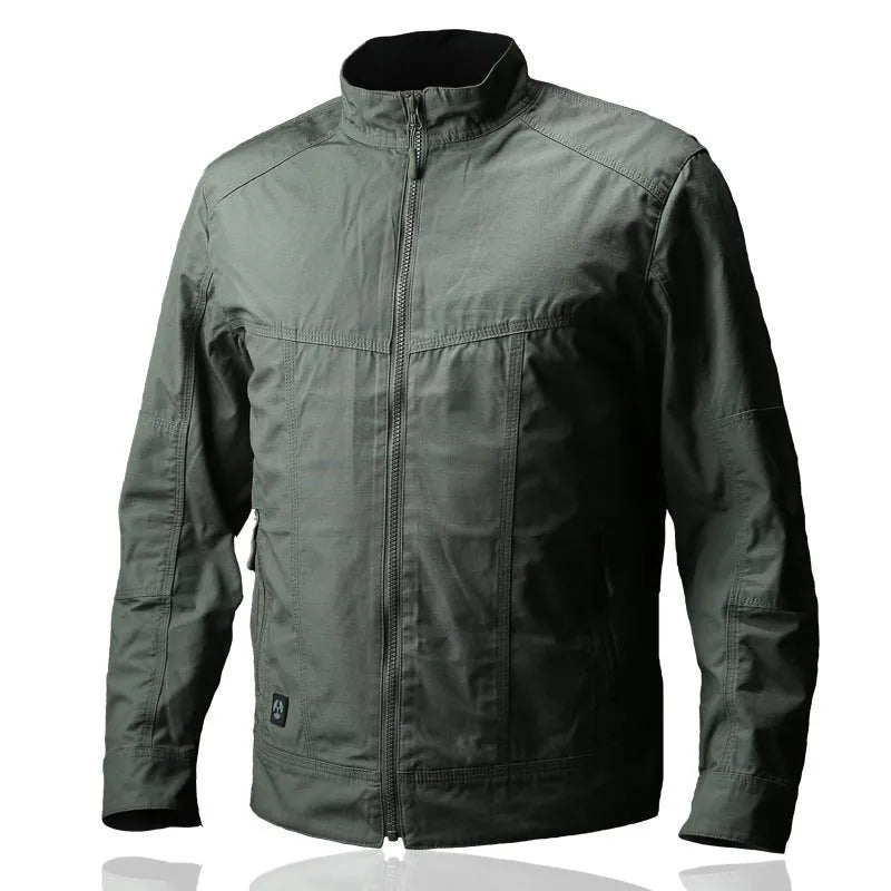 Men's tactical camouflage coat in polyester with multiple pockets for outdoor wear