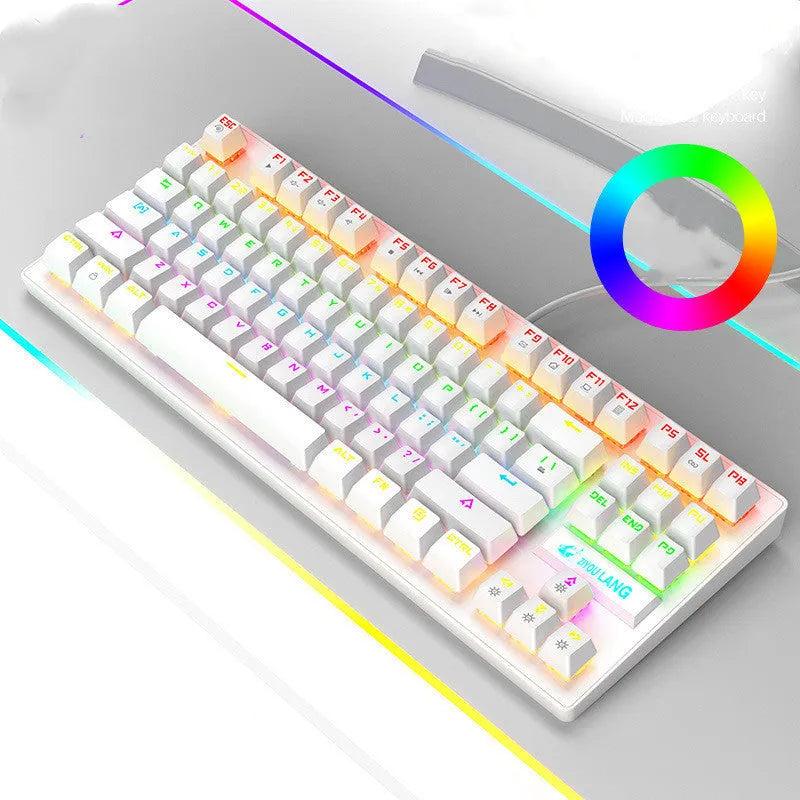 Compact 60% mechanical gaming keyboard in black, white, pink or blue with hot-swappable switches