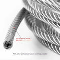 304 stainless steel security wire rope with nylon coating in various diameters for anti-theft applications