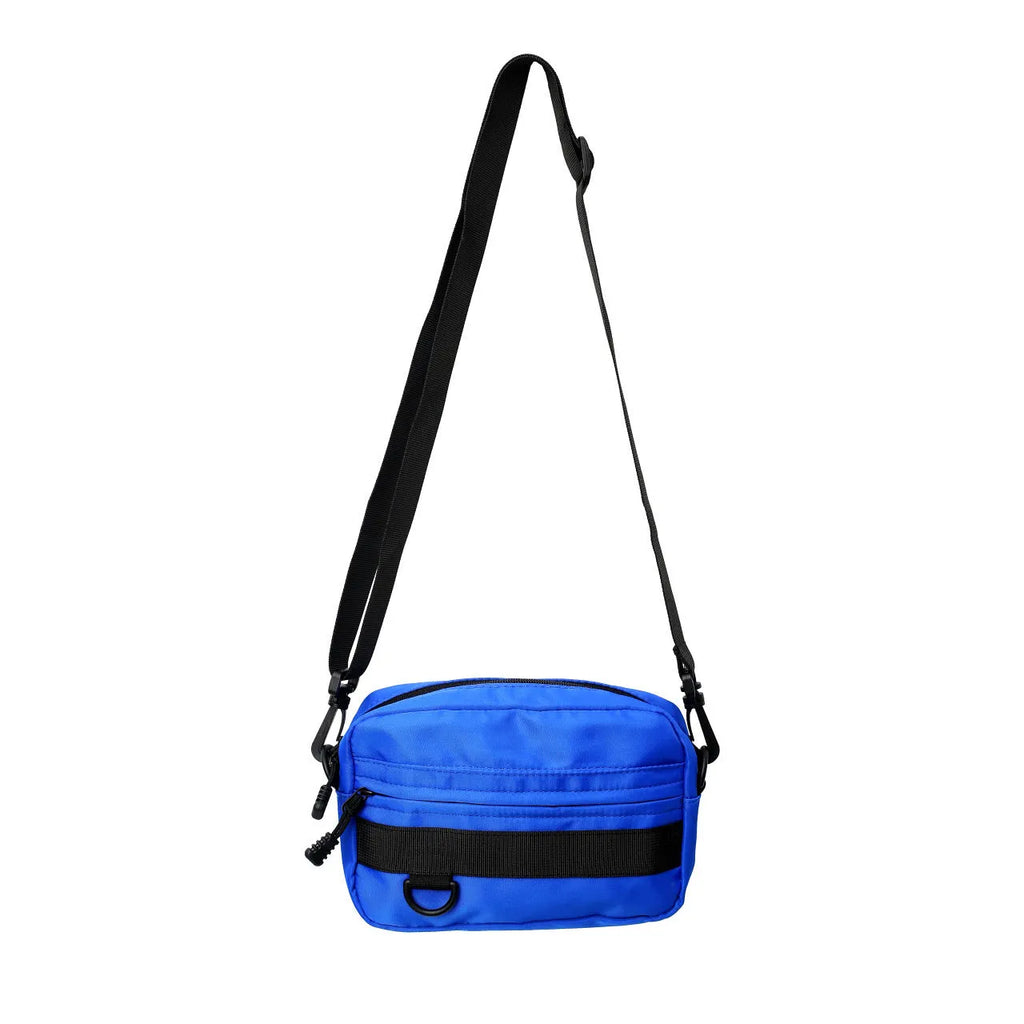 Men's nylon messenger bag in street style with crossbody design and sewing thread detailing