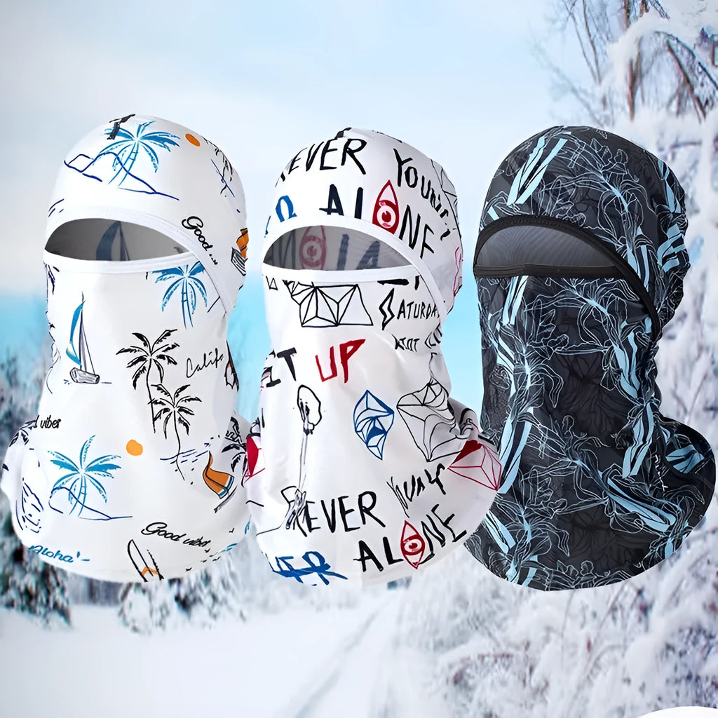Cotton motorcycle head cover and gloves set in street style dome cap design for winter riding