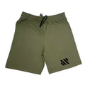 Loose-fitting metal silk sports shorts for running in various colours on a white background.