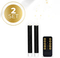 Four black 3D flame LED taper candles with realistic flickering effect