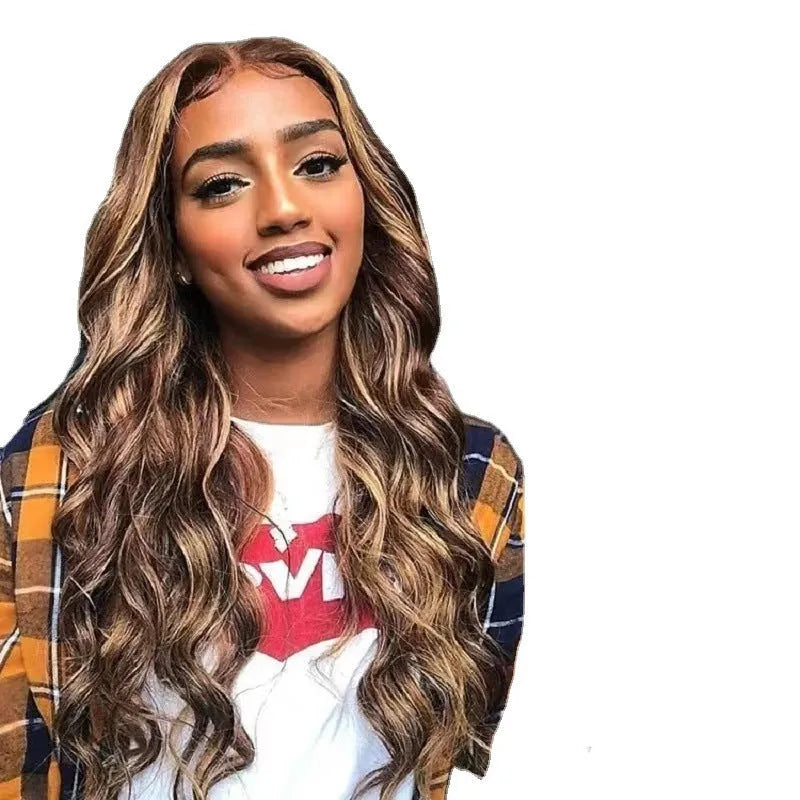 Front lace wig with big black waves, shown in medium curly and straight styles.