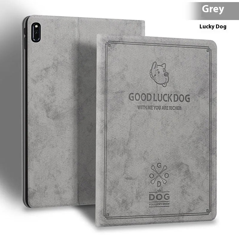 Protective clamshell case with deer pattern in TPU leather for Apple iPad in black brown grey and blue