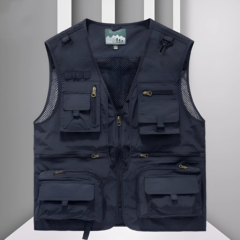 Nylon mesh quick-dry vest for men in grey loose fit