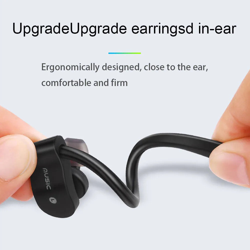 Black and bare metal wireless bluetooth earphone sport neck hanger with in-ear design