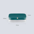 Modern minimalist jewelry storage box in green colour with multi-layer compartments