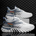Men's platform casual shoes with cross straps on mesh upper and rubber sole in black colour