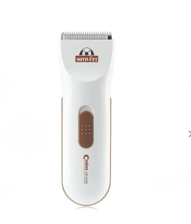 White pet hair clipper with ceramic blade for home pet grooming