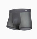 Men's seamless fitness shorts in black, shown flat, highlighting the lightweight fabric and lack of seams.