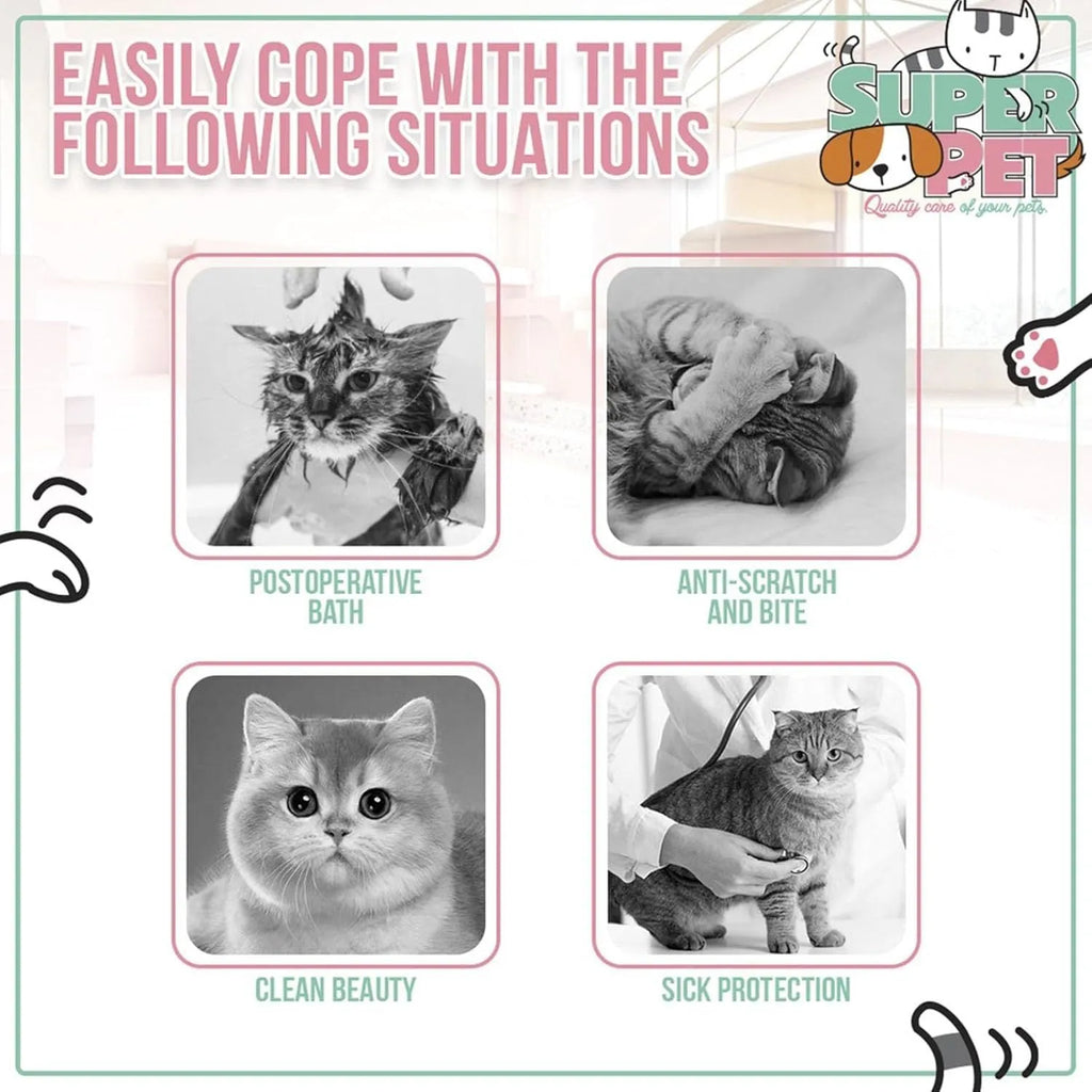 Soft cat cone collar with bee design showing Velcro closure and wide protective shape