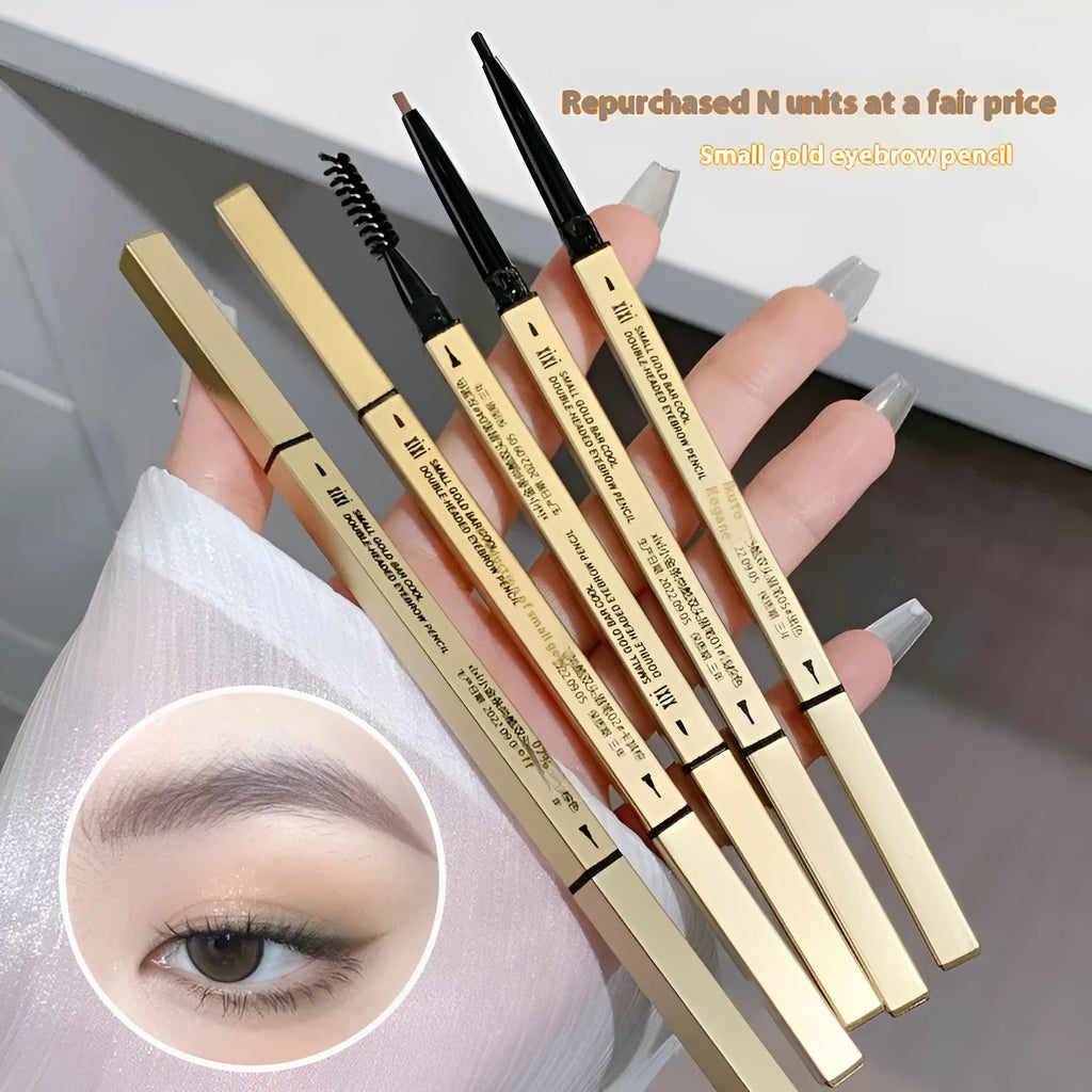 Gold chopsticks ultra-fine eyebrow pencil in five natural shades including brown, black and grey.
