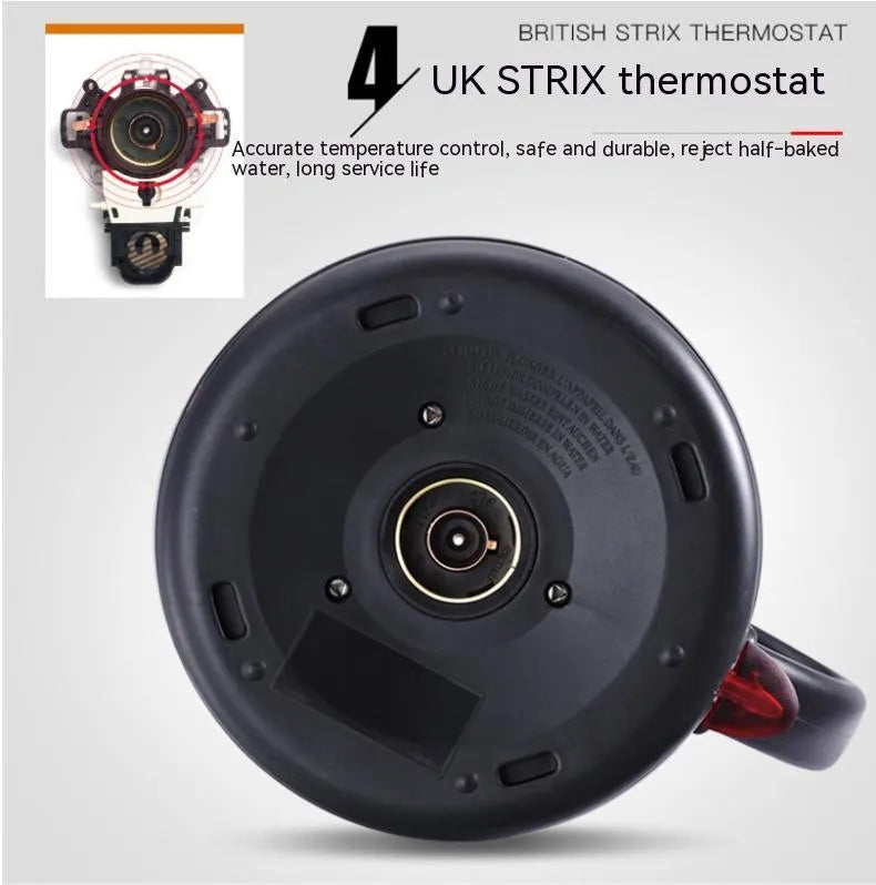 Gold automatic stainless steel kettle with touch control panel and 1.0L capacity marking