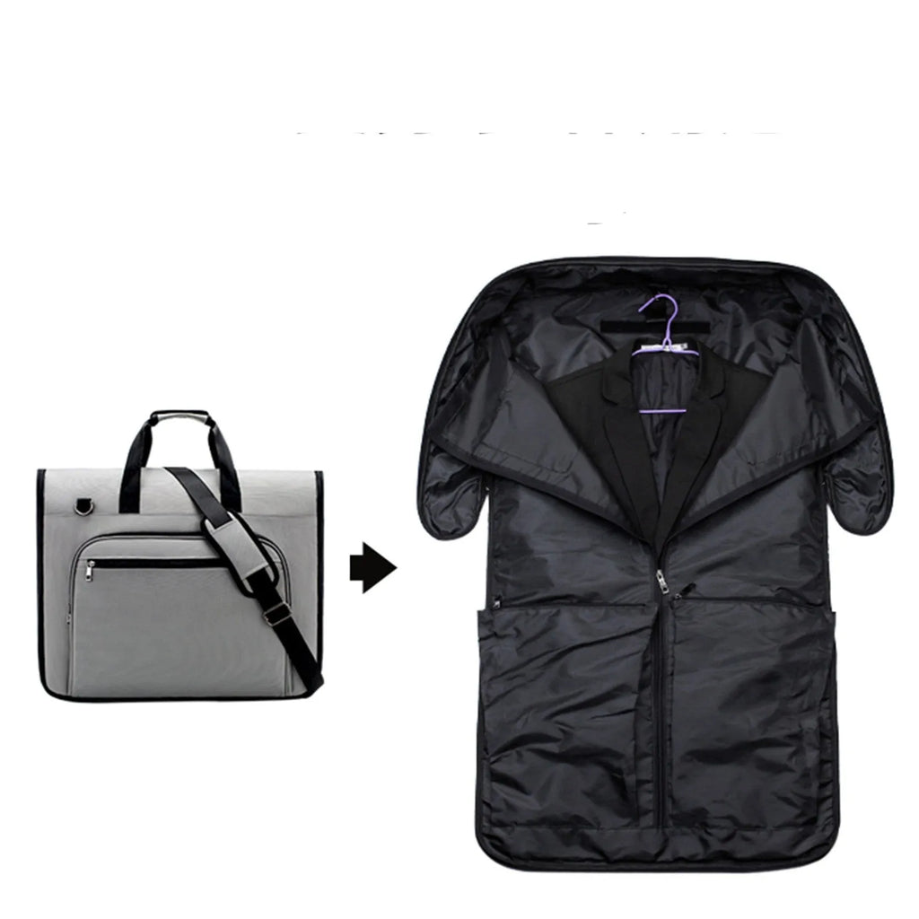 Large capacity portable travel bag for men in light gray, waterproof Oxford cloth, handheld design