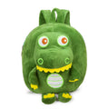 Soft blue dinosaur plush backpack with embroidered details and a soft handle.