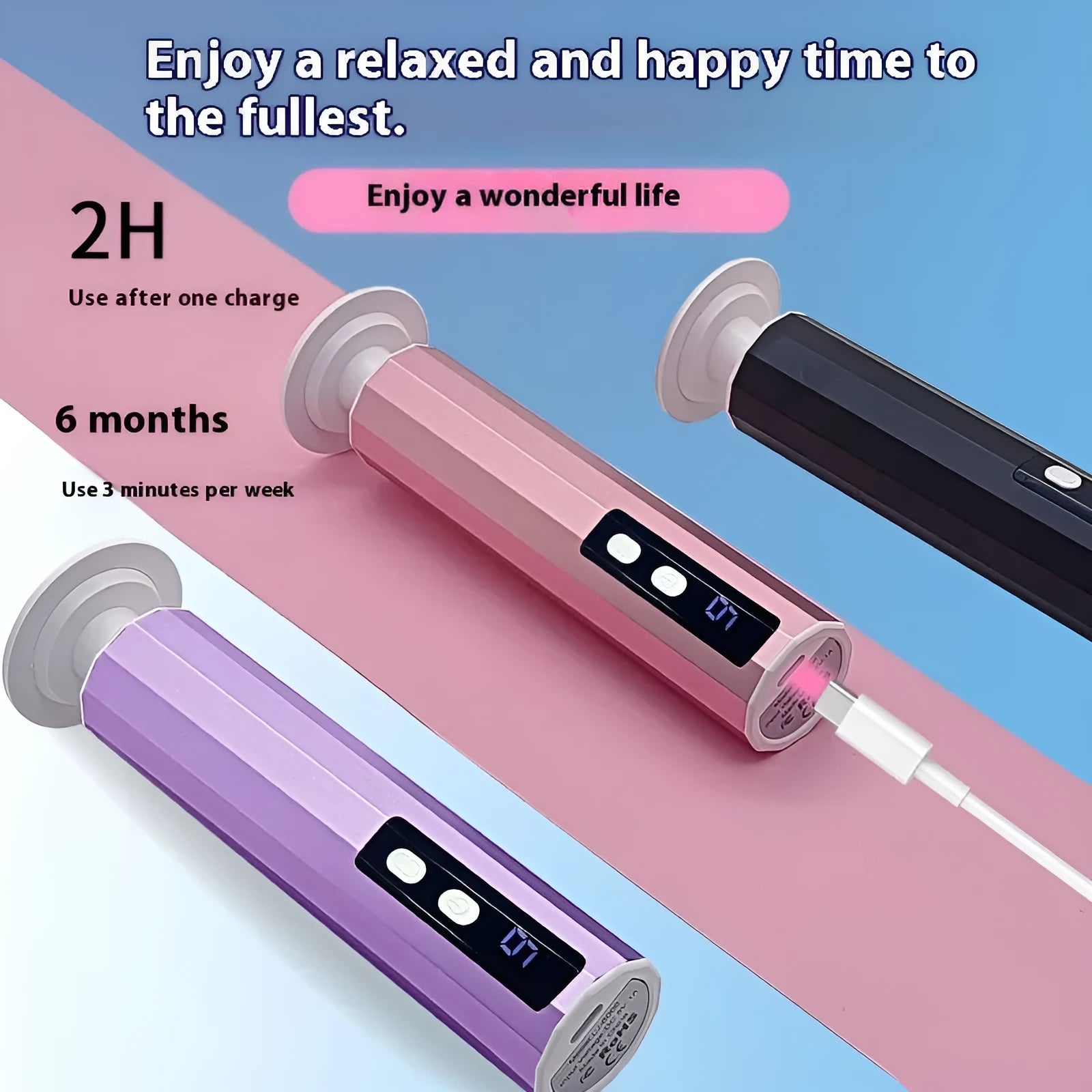 Pink USB-powered callus trimmer and manicure equipment with sandpaper grinding wheels on a white background.