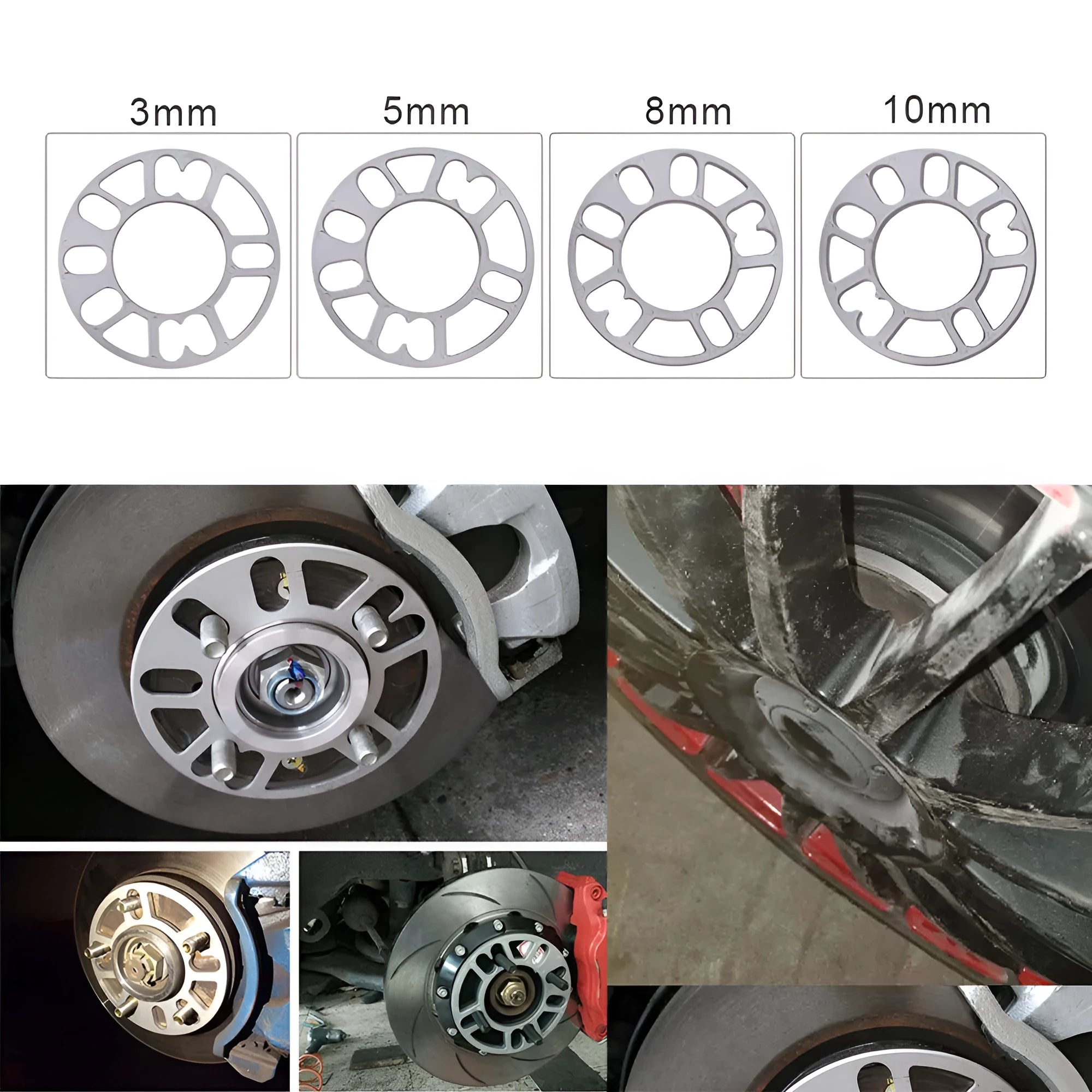 Wheel hub widening gasket for automobile modification in thickness options from 3mm to 10mm