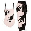 Women's one-piece bikini swimsuit with gauze tulle skirt in one-piece bikini gauze dress colour