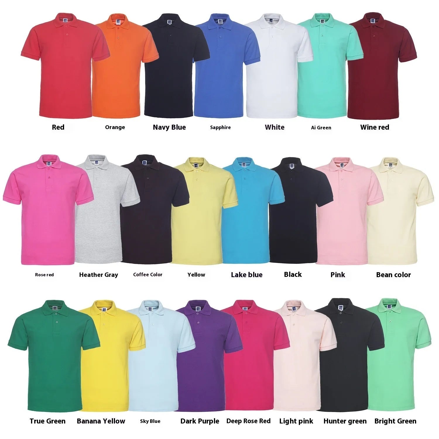 Men's plus size loose fit short sleeve polo shirt in a solid colour with a lapel collar.