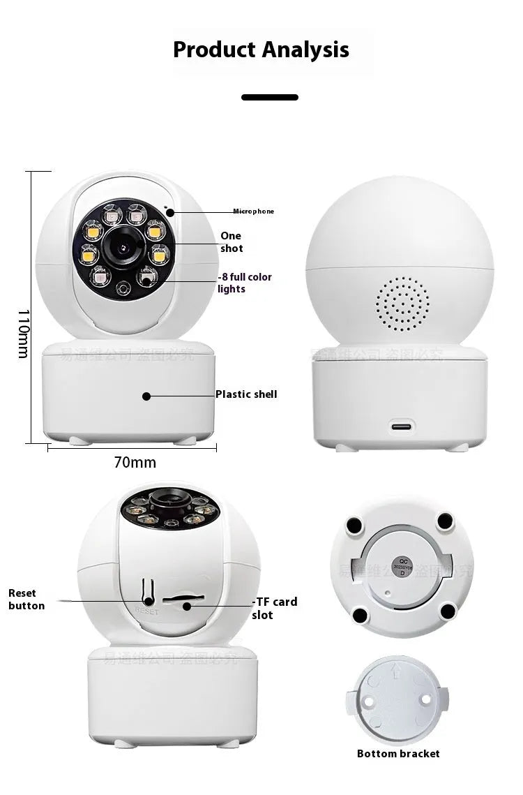 1080p Bluetooth indoor security camera with ceiling mount and panorama view