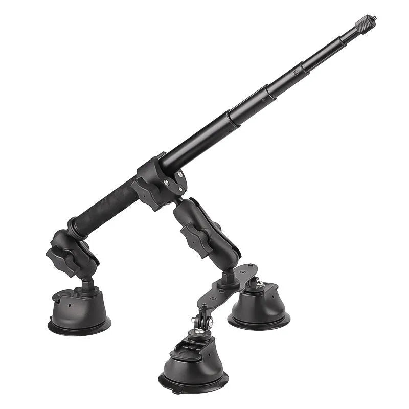 Panoramic camera bracket with suction cup and 1.2m extension rod for Insta360 on car roof