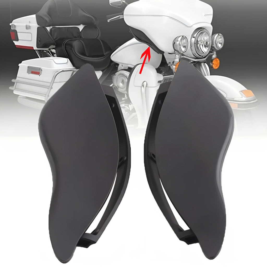 Black ABS plastic motorcycle windshield side wing for Harley Davidson trike conversion