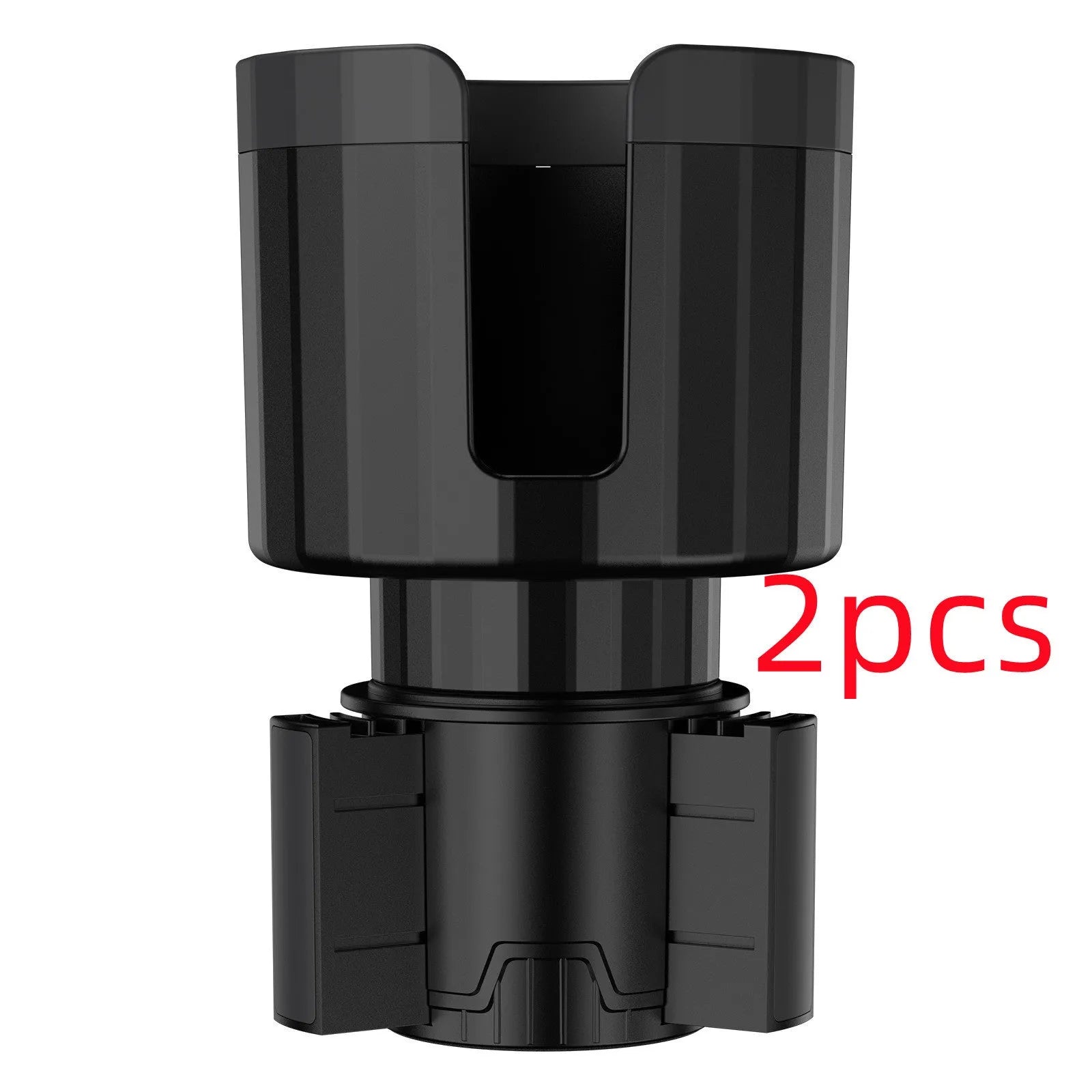 Matte black car cup holder expander adapter for oversized water bottles and drink containers
