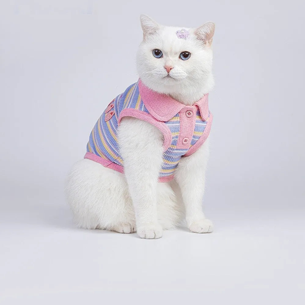 Pink purple autumn vest for small dogs showing lightweight pet clothing design