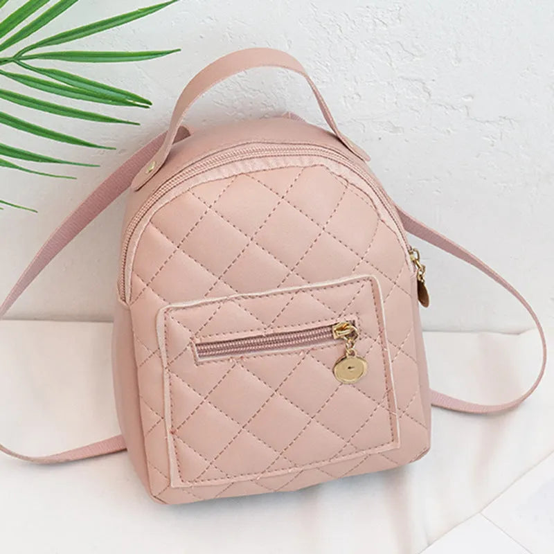Korean style embroidered hard case backpack for girls in black, pink or white colours