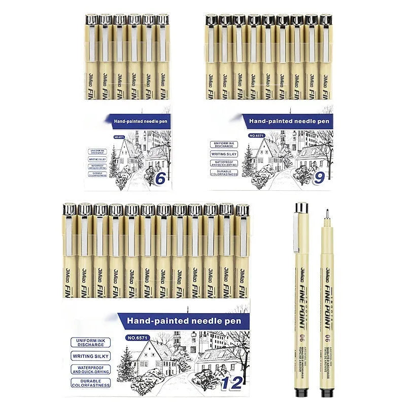 Waterproof syringe-style drawing pen with cartoon art design for sketching and writing