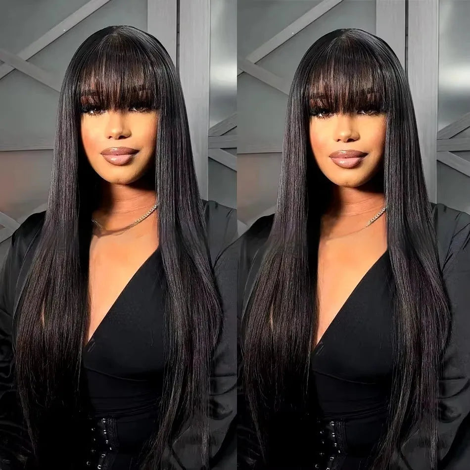 Natural colour human hair full mechanism lace front wig showing length options