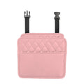 Leather car interior hanging storage bag organiser in black, pink, green, or white colours