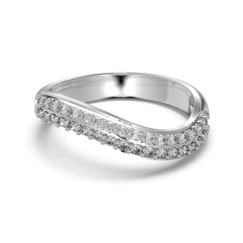 Female Zircon Inlaid Snake-shaped S925 Sterling Silver Ring in Platinum finish size No 7