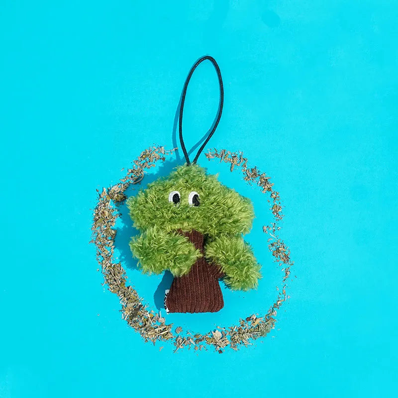Pine tree design catnip toy with teasing stick for cat play