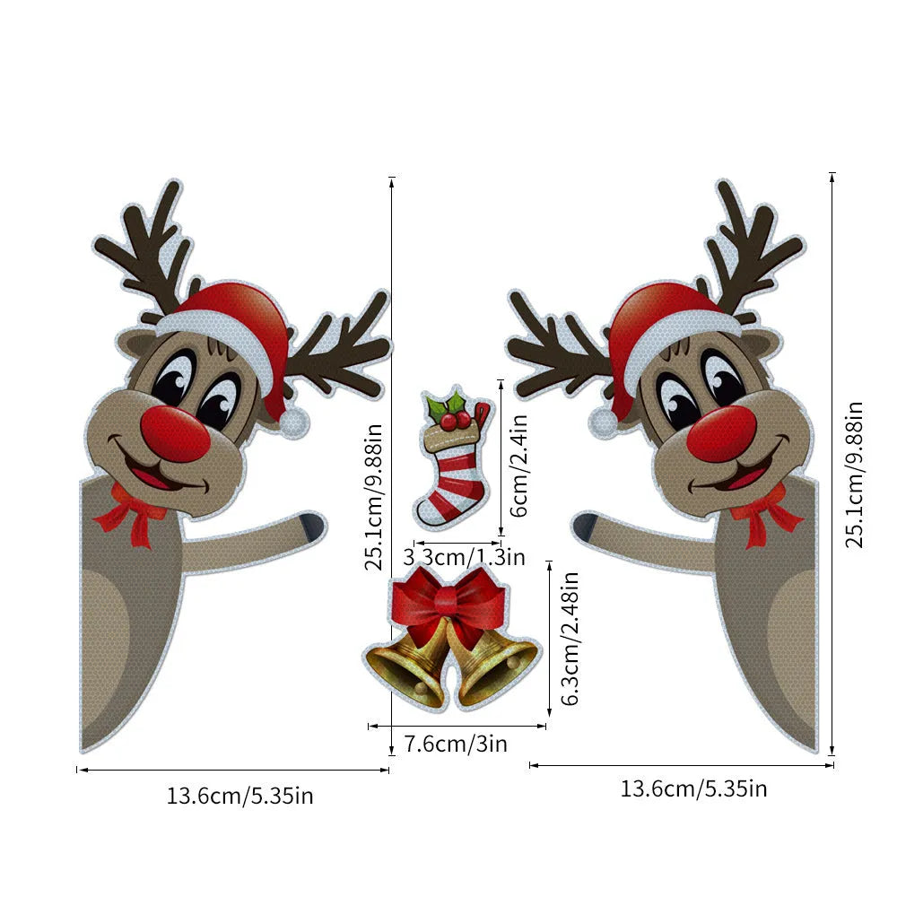 Christmas elk bell magnetic luminous reflective bumper stickers in YFC002 colour on vehicle