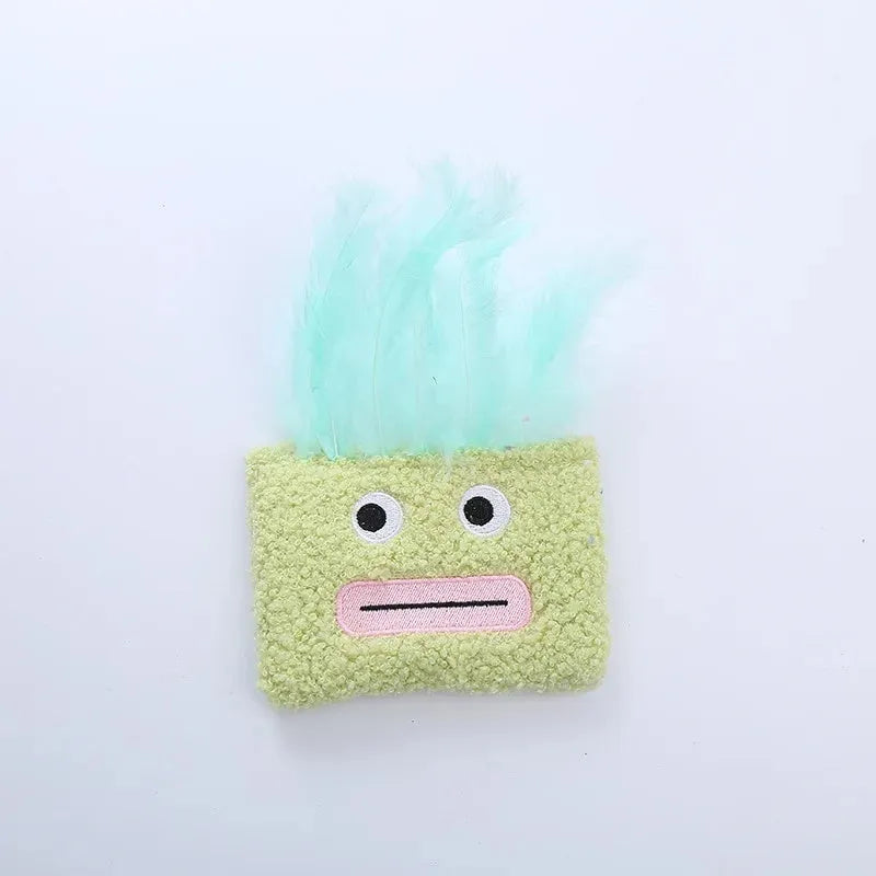 Big mouth explosion head shaped catnip plush toy in assorted colours