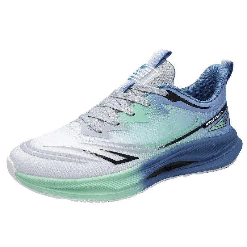 Men's low-top casual shoes in woven mesh with round toe and rubber sole, shown in grey green colour.