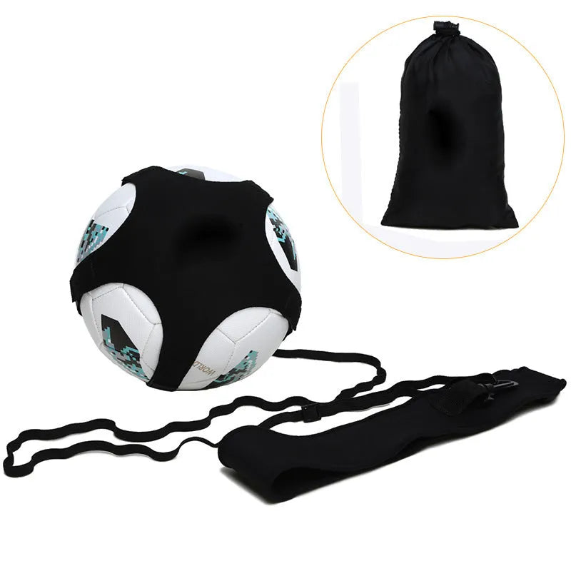Black football juggling belt with rotating mechanism for training drills