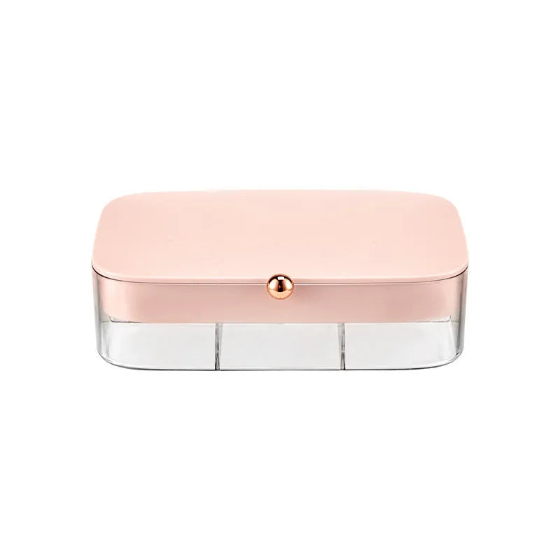Modern minimalist jewelry storage box in green colour with multi-layer compartments