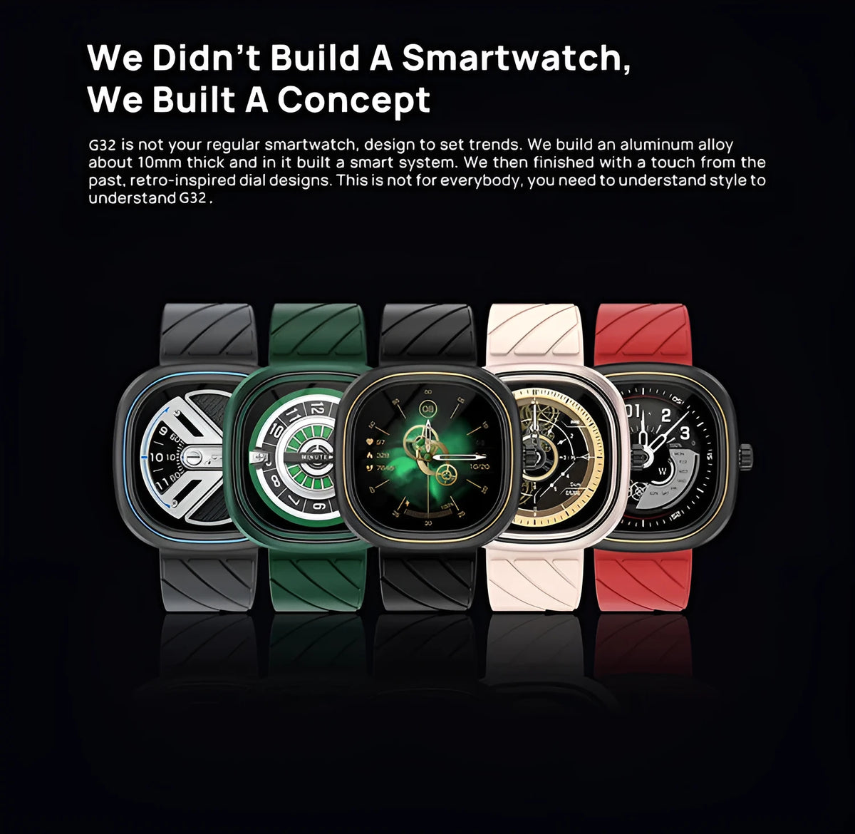 Smart bracelet sports watch with touchscreen display and silicone wristband in three colour options