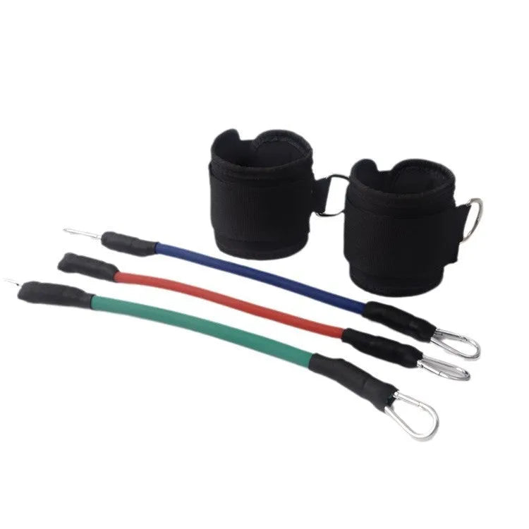 Black taekwondo training pull rope set for explosive leg force development