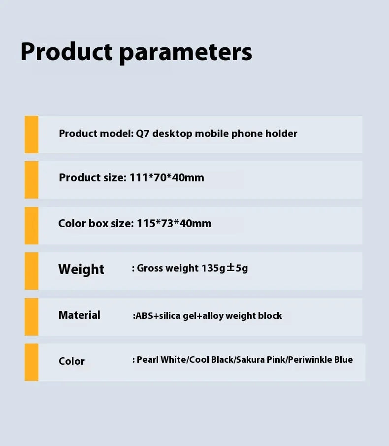 Foldable aluminium alloy desktop phone holder in black with silica gel grip for hands-free viewing