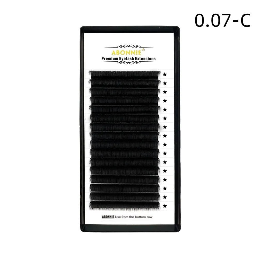 False eyelashes with 16 rows of mink hair on a matte wool base, showing length options from 8mm to 18mm.