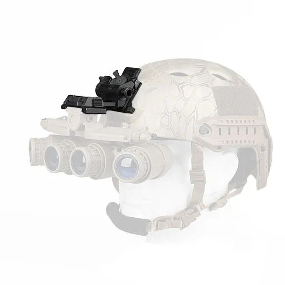 Metal alloy L4 G24 night vision helmet mount with breakaway base in dark earth colour