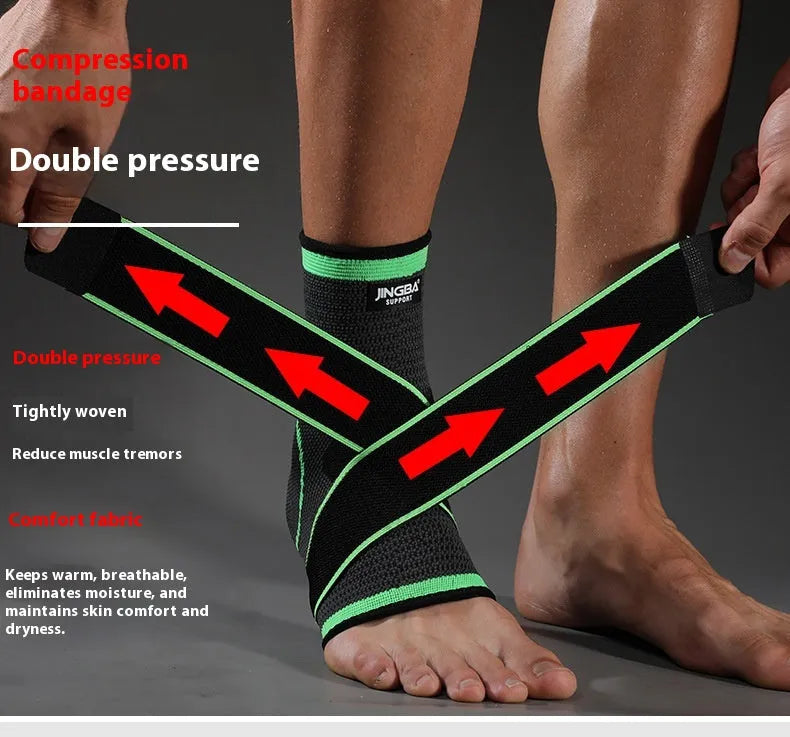 Sports ankle support brace in black, green or orange for basketball running mountaineering